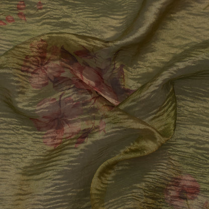 Floral Print Crush Tissue Fabric