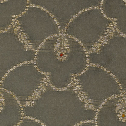 Grey Color Katan Meena Brocade Fabric