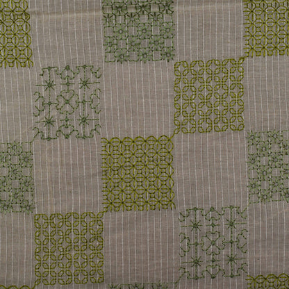 Off White Color Kora Cotton Embroidery Fabric