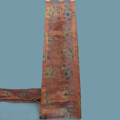 Floral Print Crush Tissue Fabric