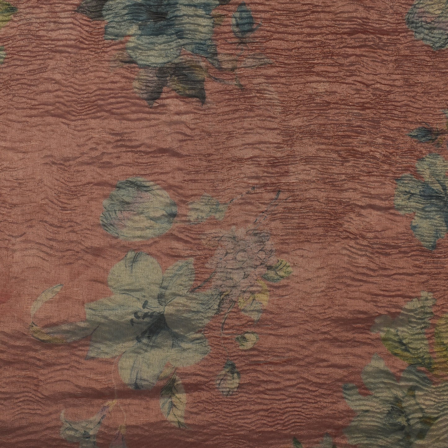 Floral Print Crush Tissue Fabric