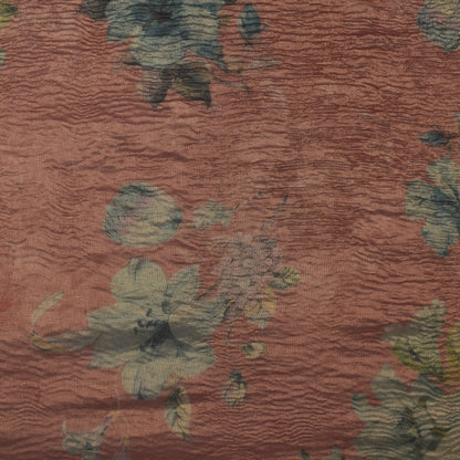 Floral Print Crush Tissue Fabric