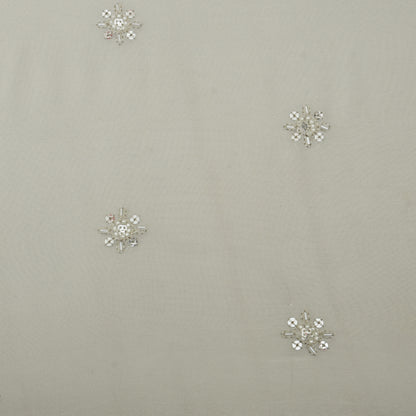 White Color Georgette Booti Fabric