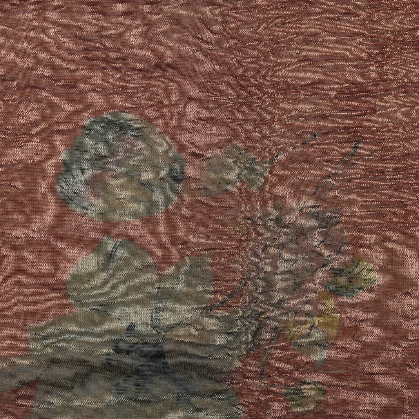 Floral Print Crush Tissue Fabric