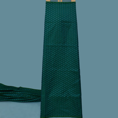 Bottle Green Color Katan Meena Brocade Fabric