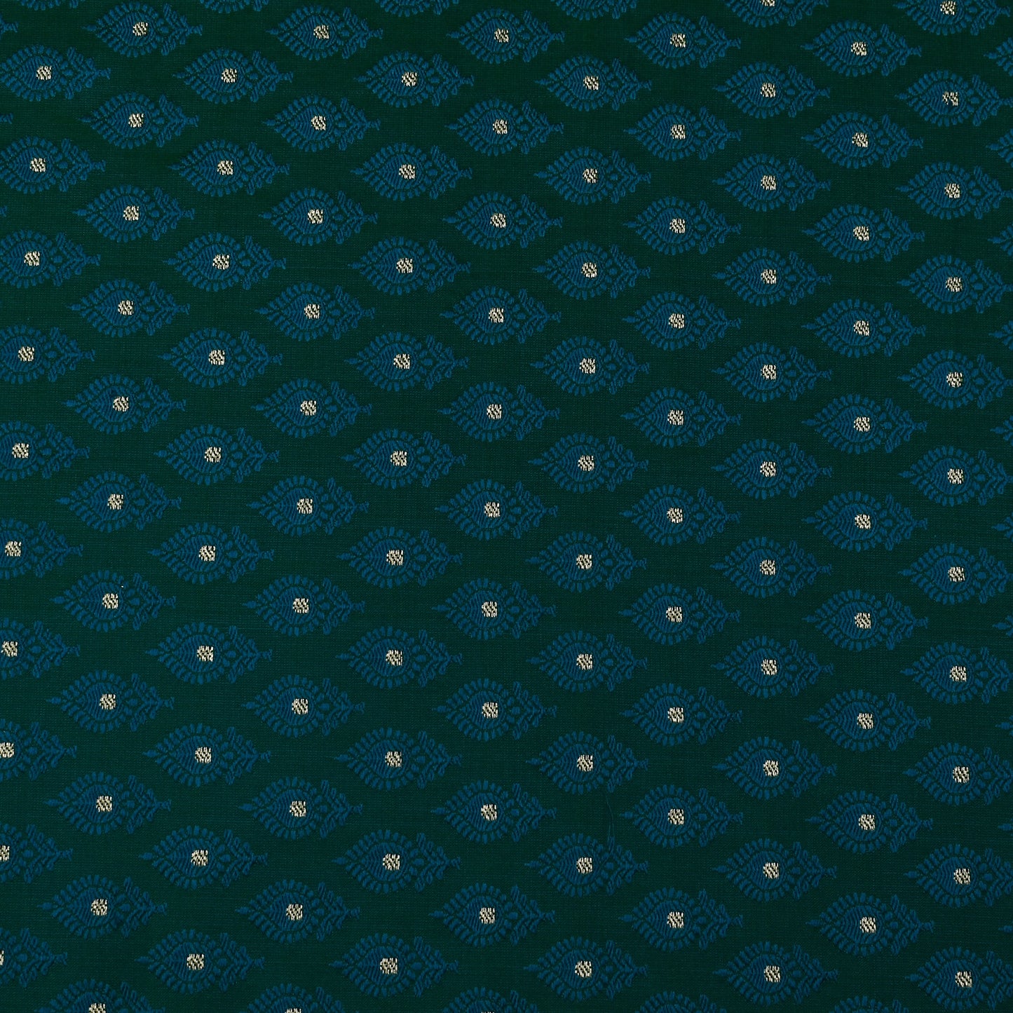 Bottle Green Color Katan Meena Brocade Fabric