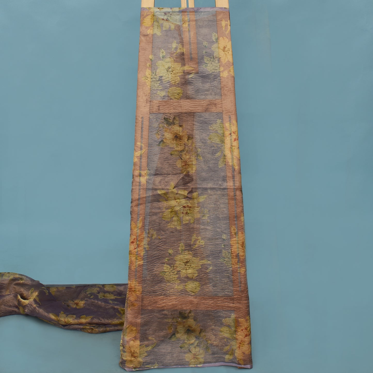 Floral Print Crush Tissue Fabric