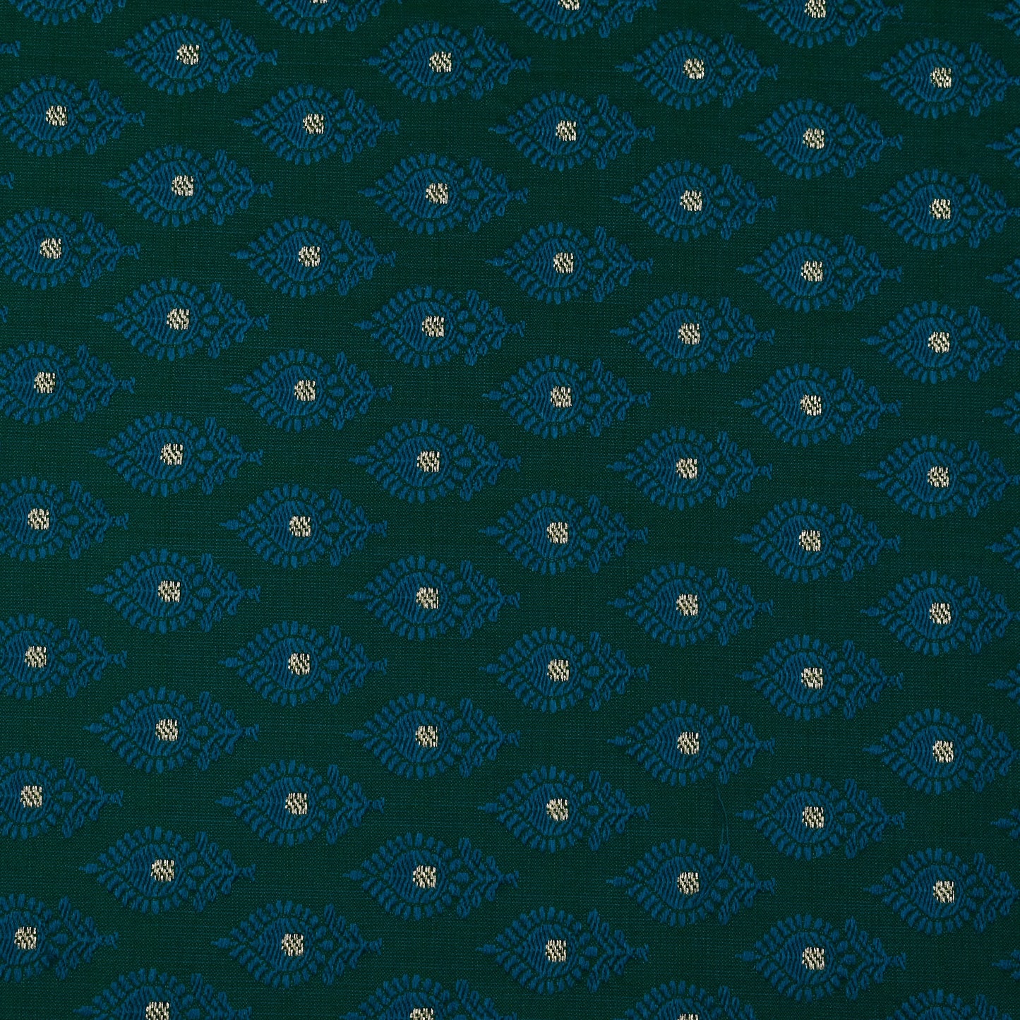 Bottle Green Color Katan Meena Brocade Fabric