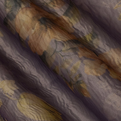 Floral Print Crush Tissue Fabric