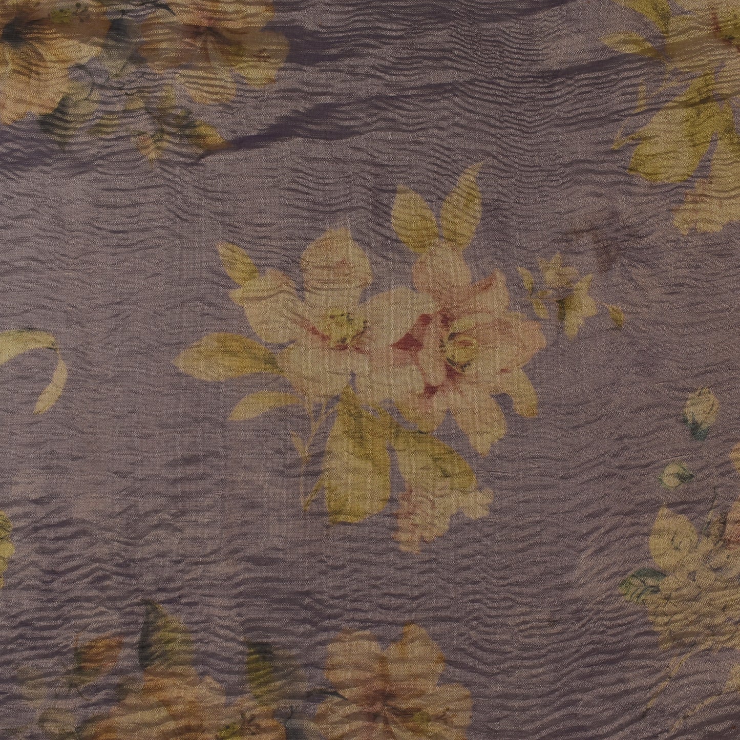 Floral Print Crush Tissue Fabric