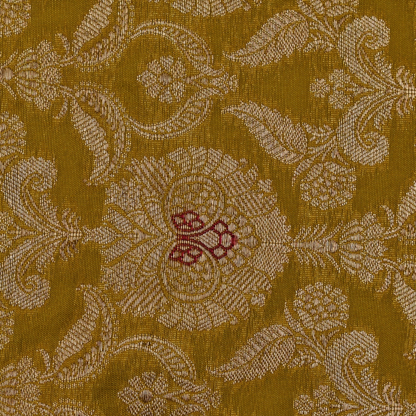 Yellow Color  Brocade Fabric