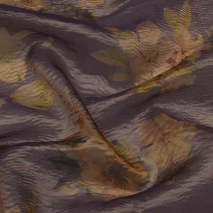 Floral Print Crush Tissue Fabric