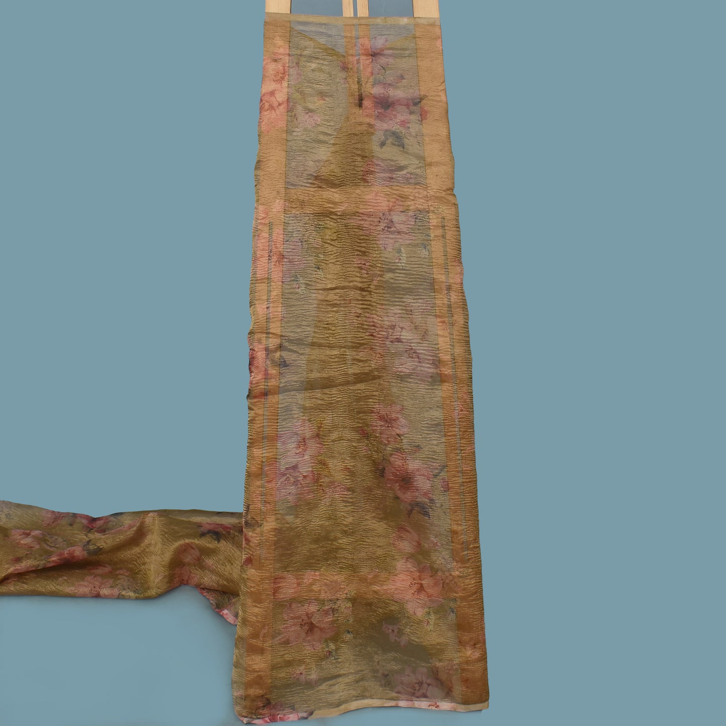 Floral Print Crush Tissue Fabric