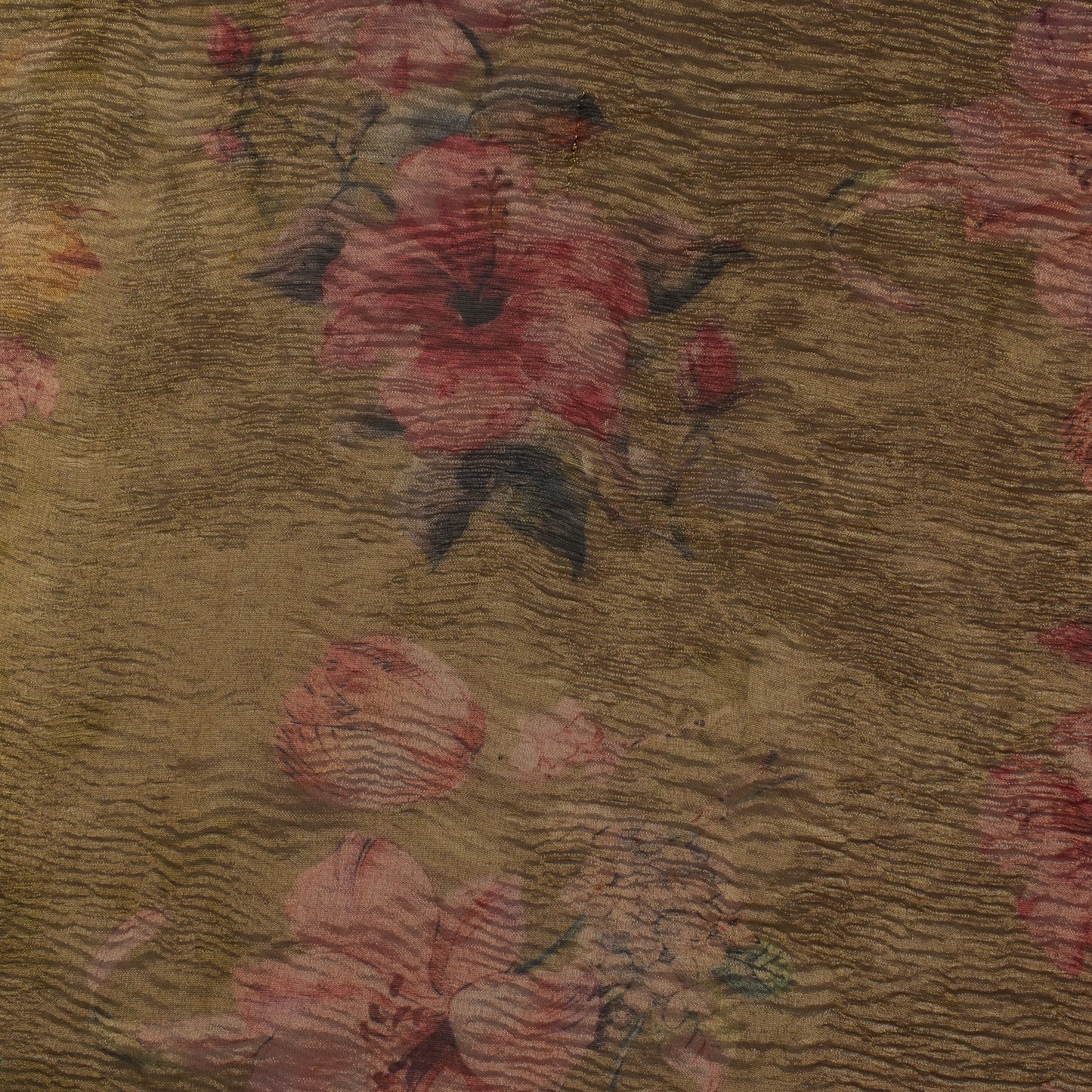 Floral Print Crush Tissue Fabric