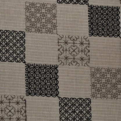 Off White Color Kora Cotton Embroidery Fabric