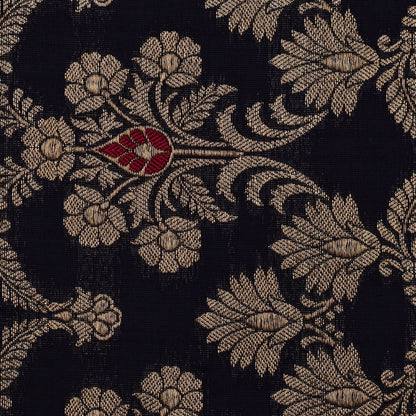 Navy Blue Color  Brocade Fabric