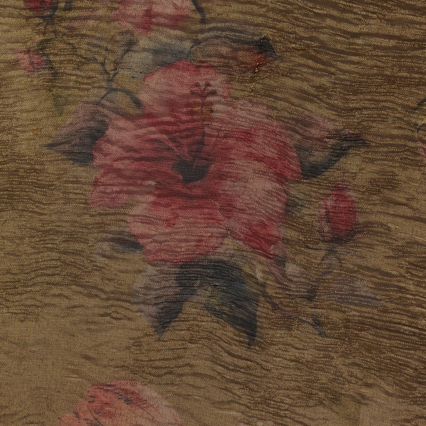 Floral Print Crush Tissue Fabric