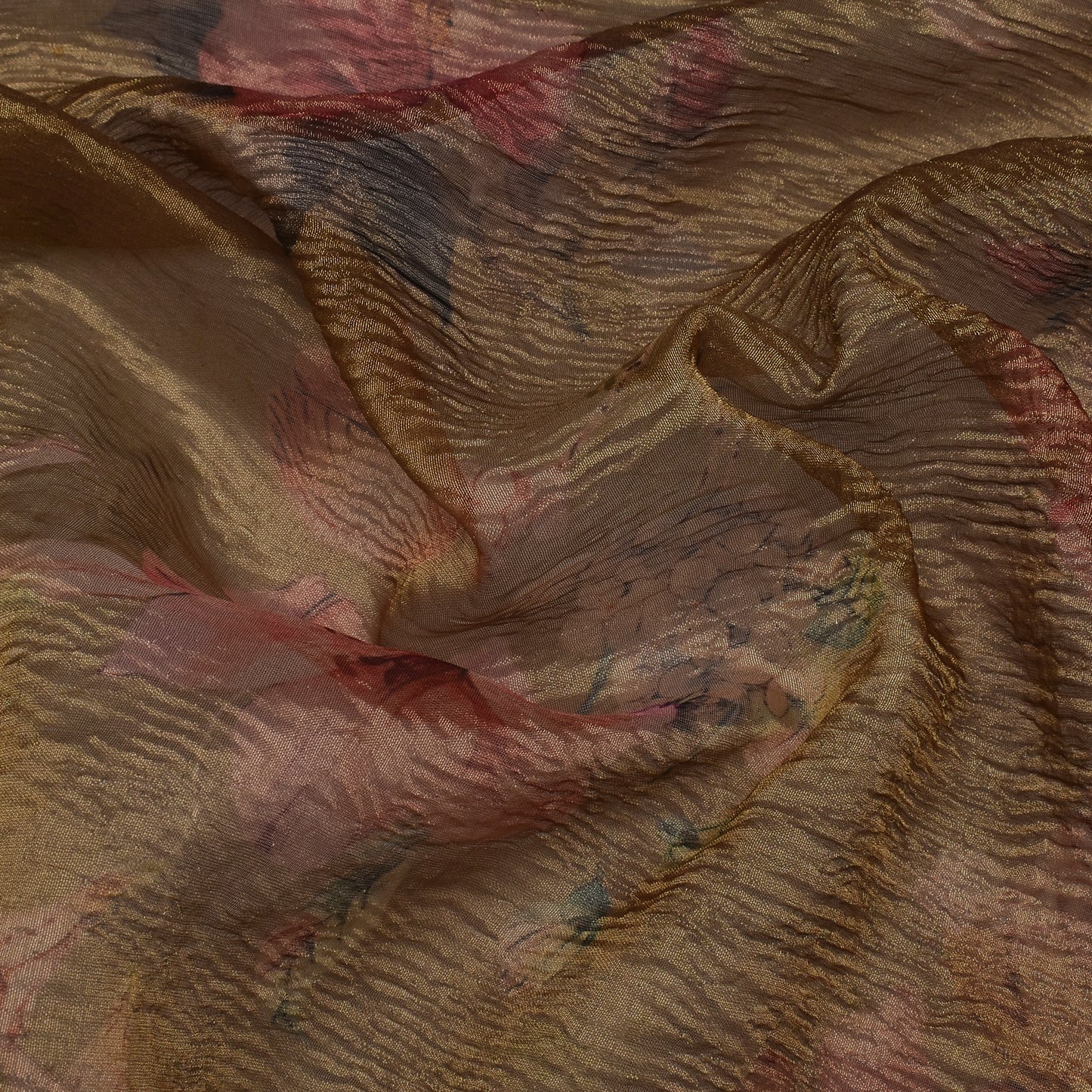 Floral Print Crush Tissue Fabric