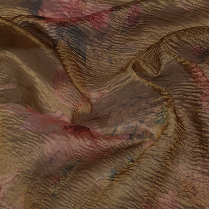 Floral Print Crush Tissue Fabric