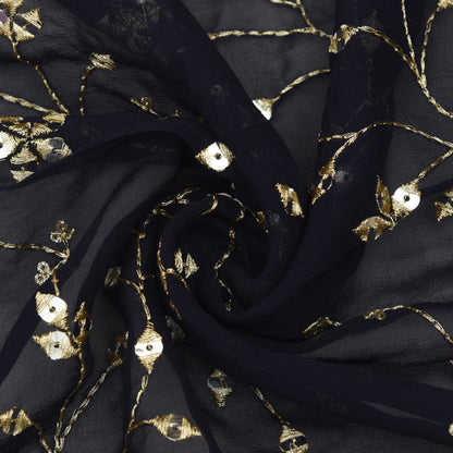 Georgette Sequins Embroidery Fabric