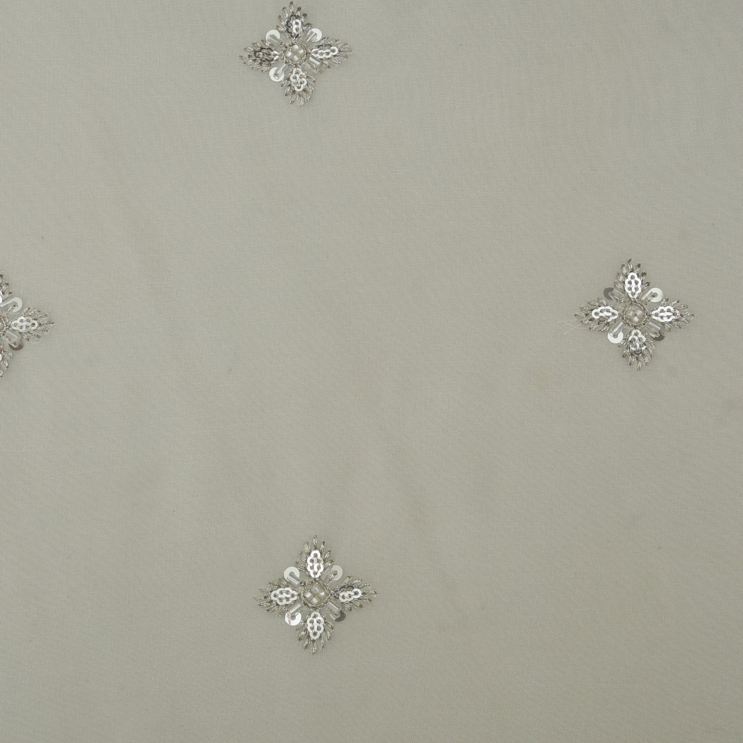 White Color Georgette Booti Fabric