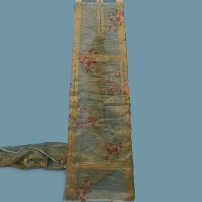 Floral Print Crush Tissue Fabric