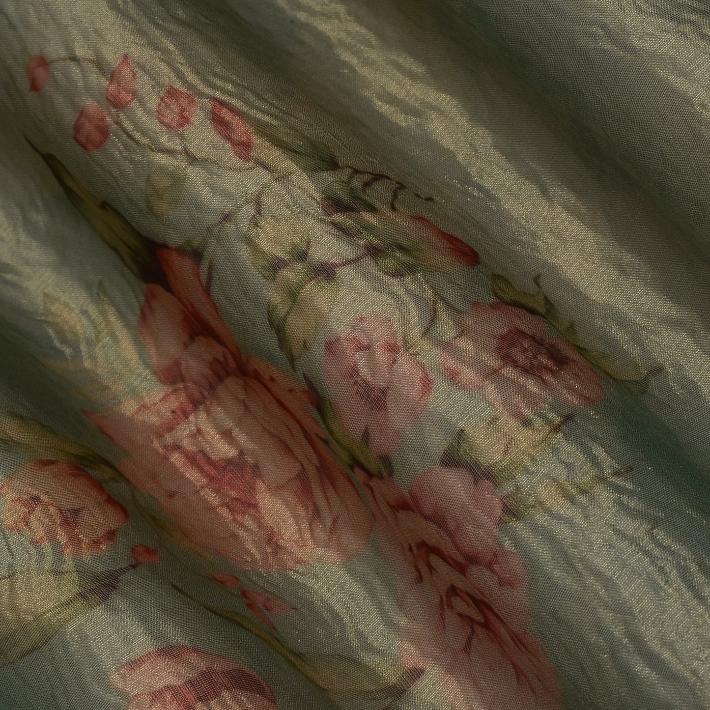 Floral Print Crush Tissue Fabric