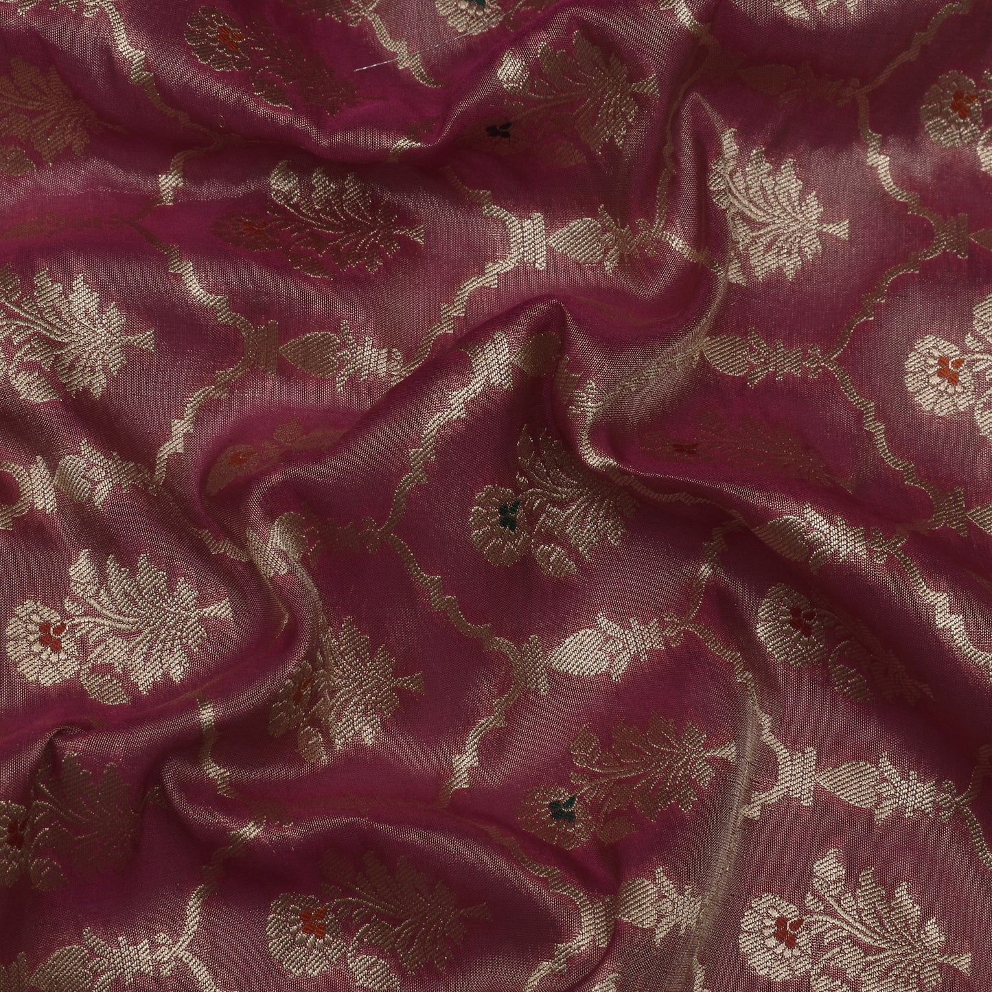 Onion Color Tissue Brocade Fabric