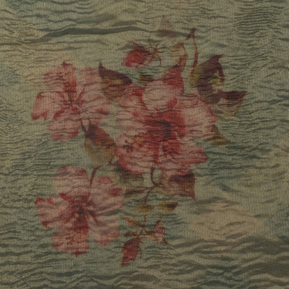 Floral Print Crush Tissue Fabric