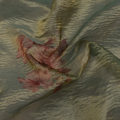 Floral Print Crush Tissue Fabric