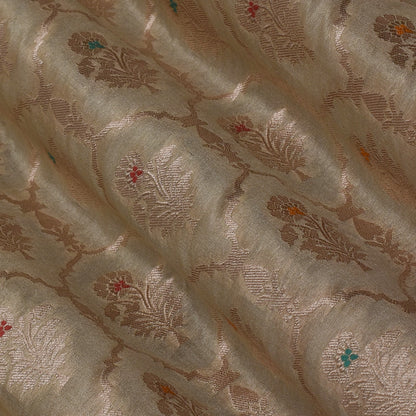 Beige Color Tissue Brocade Fabric