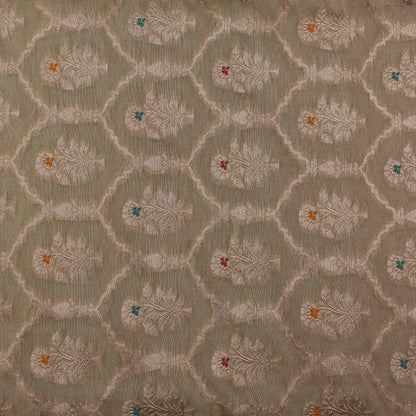 Beige Color Tissue Brocade Fabric