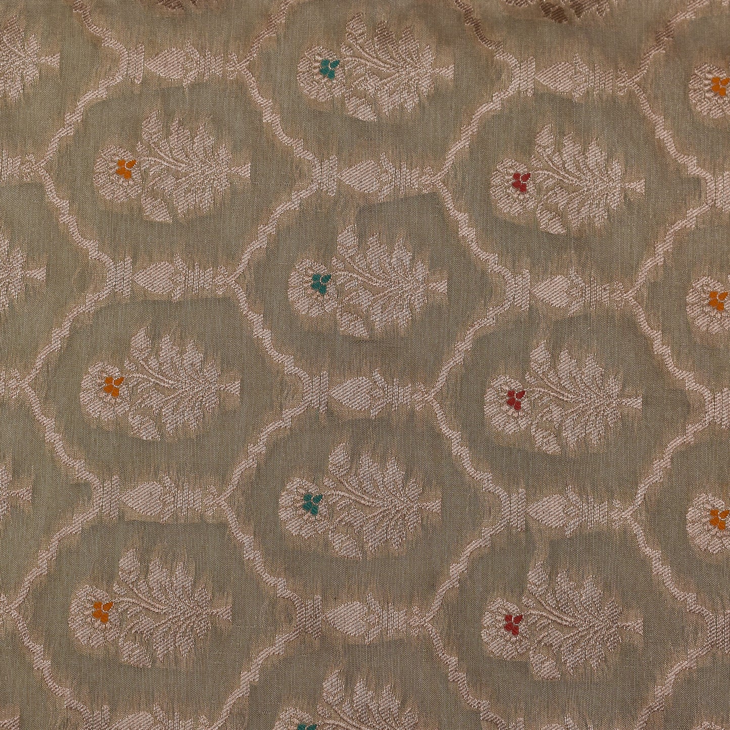 Beige Color Tissue Brocade Fabric