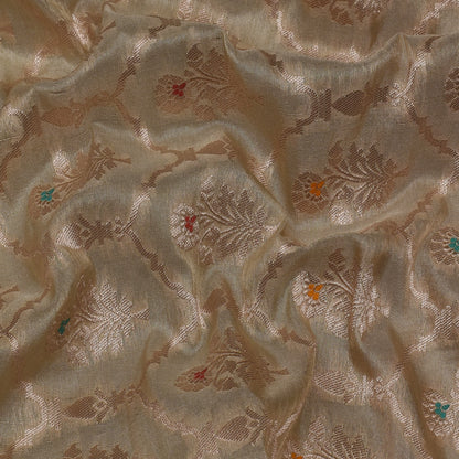 Beige Color Tissue Brocade Fabric