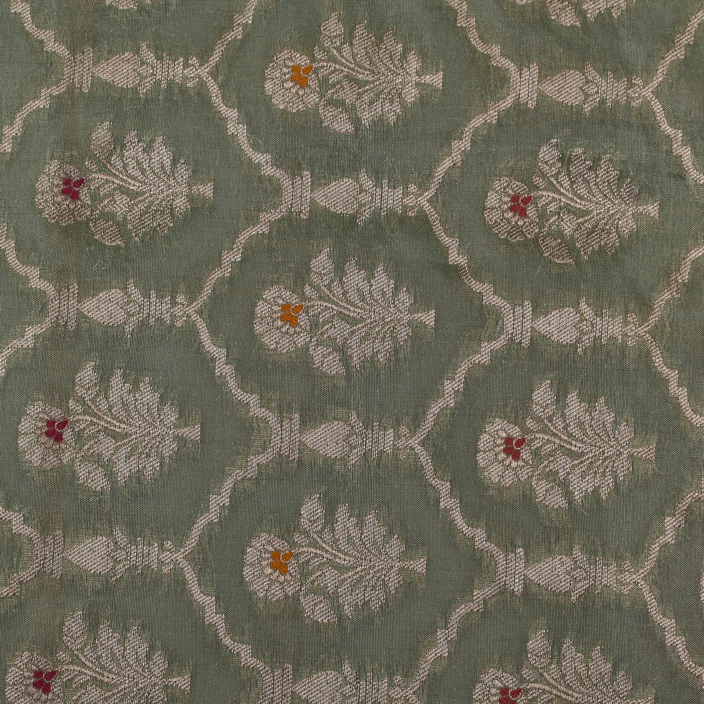 Pista Green Color Tissue Brocade Fabric