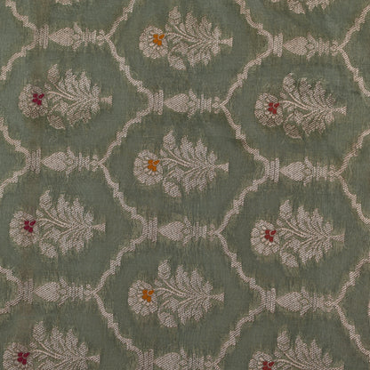 Pista Green Color Tissue Brocade Fabric