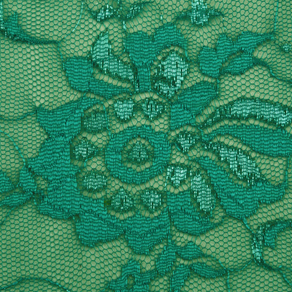 Green Color Chantilly Lace Fabric