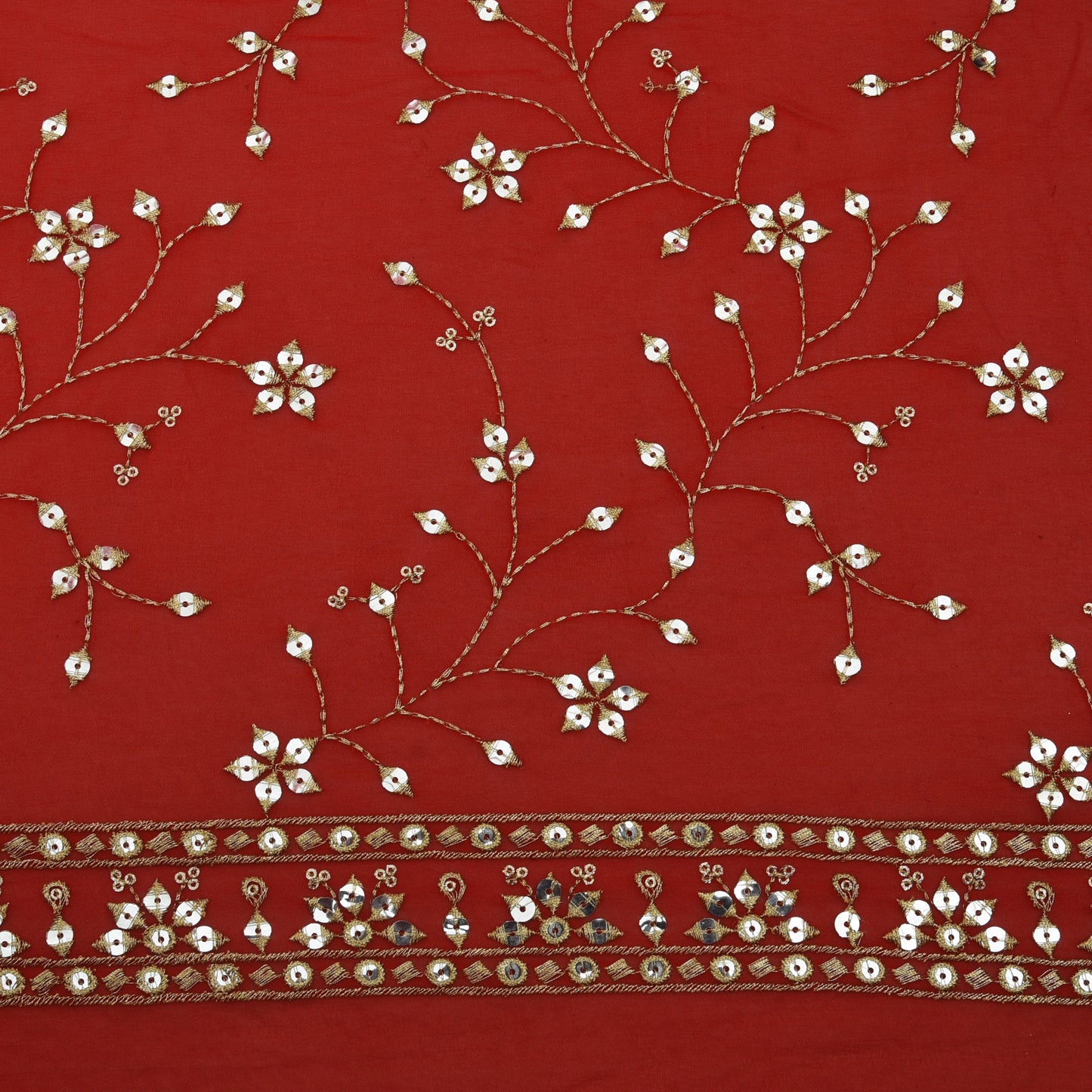 Georgette Sequins Embroidery Fabric