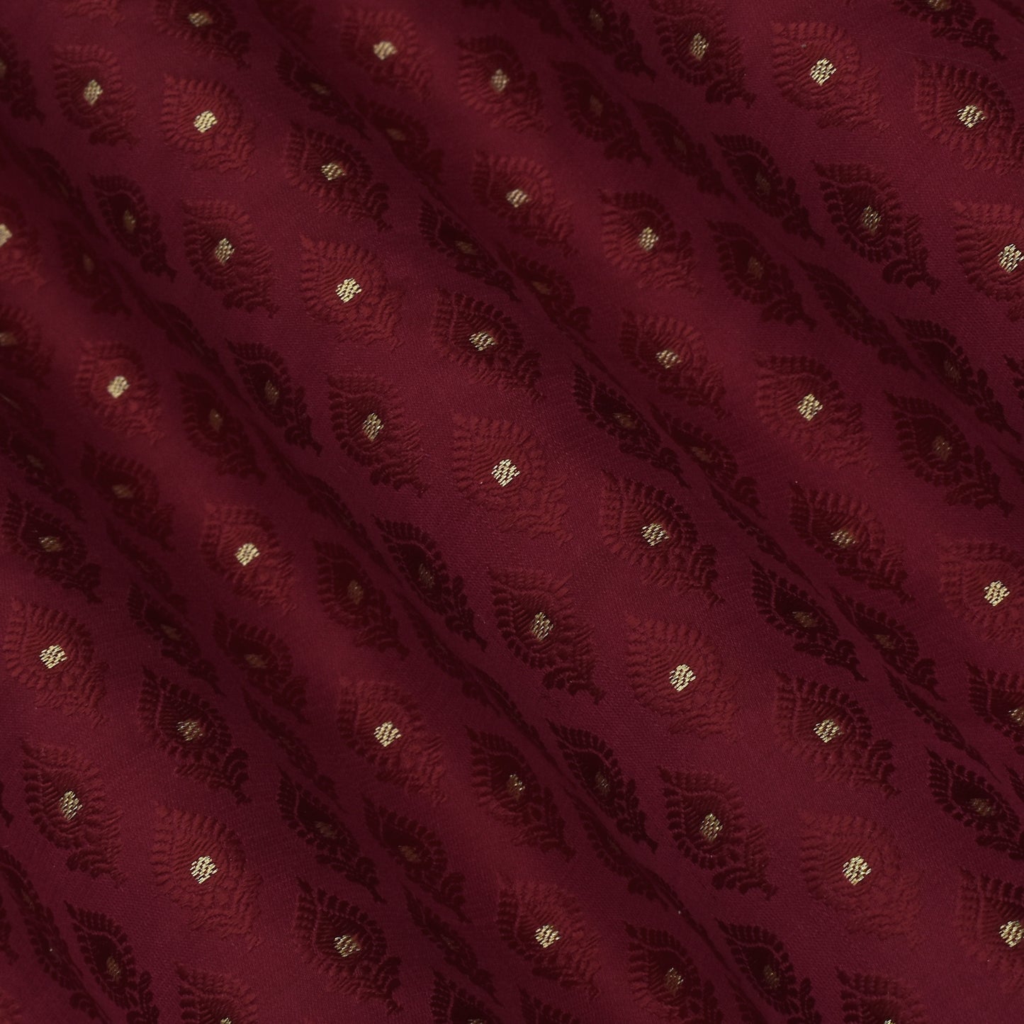 Maroon Color  Brocade Fabric
