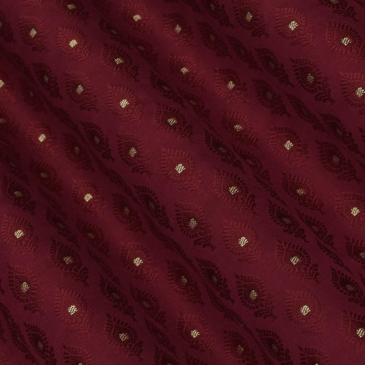 Maroon Color  Brocade Fabric