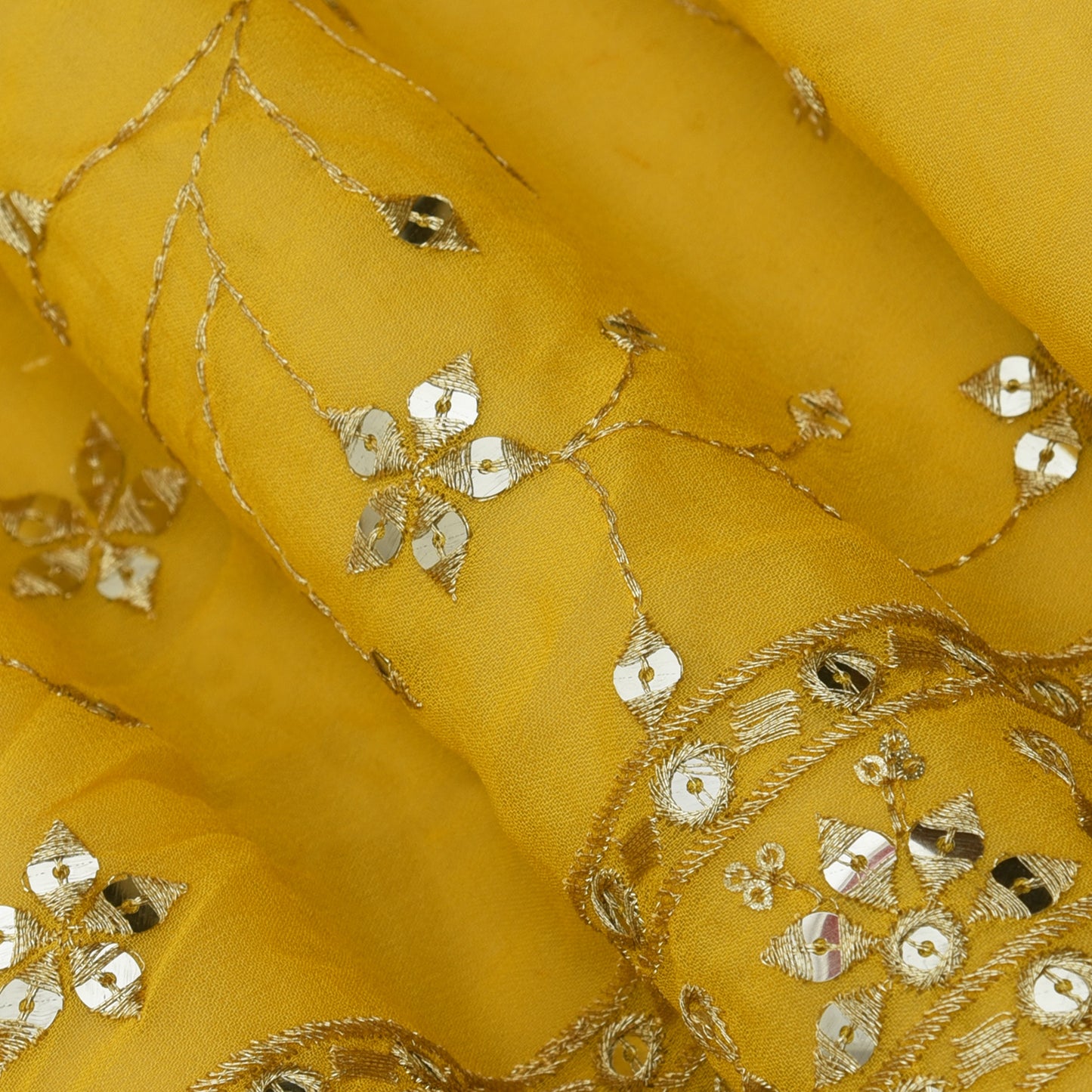 Georgette Sequins Embroidery Fabric