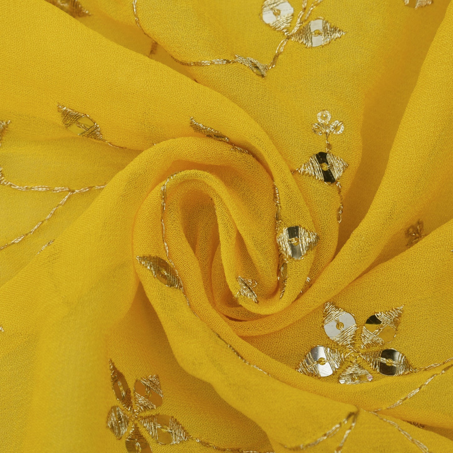 Georgette Sequins Embroidery Fabric