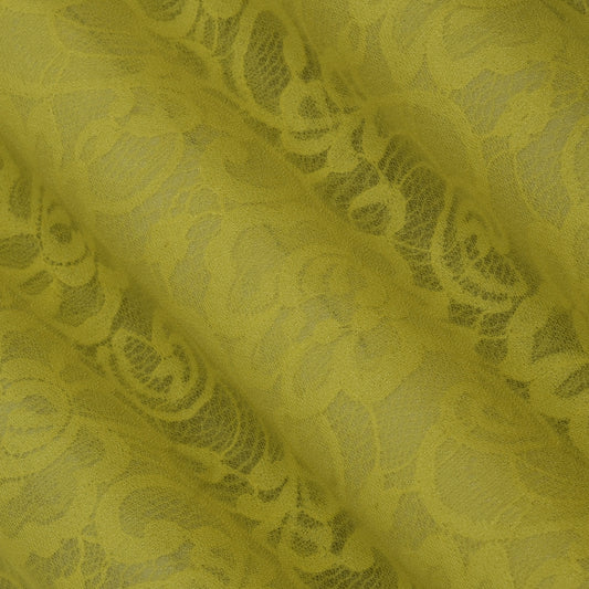 Yellow Color Chantilly Lace Fabric