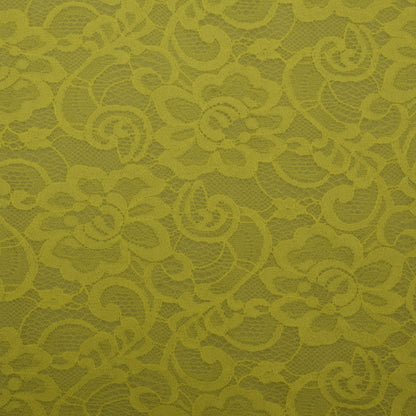 Yellow Color Chantilly Lace Fabric