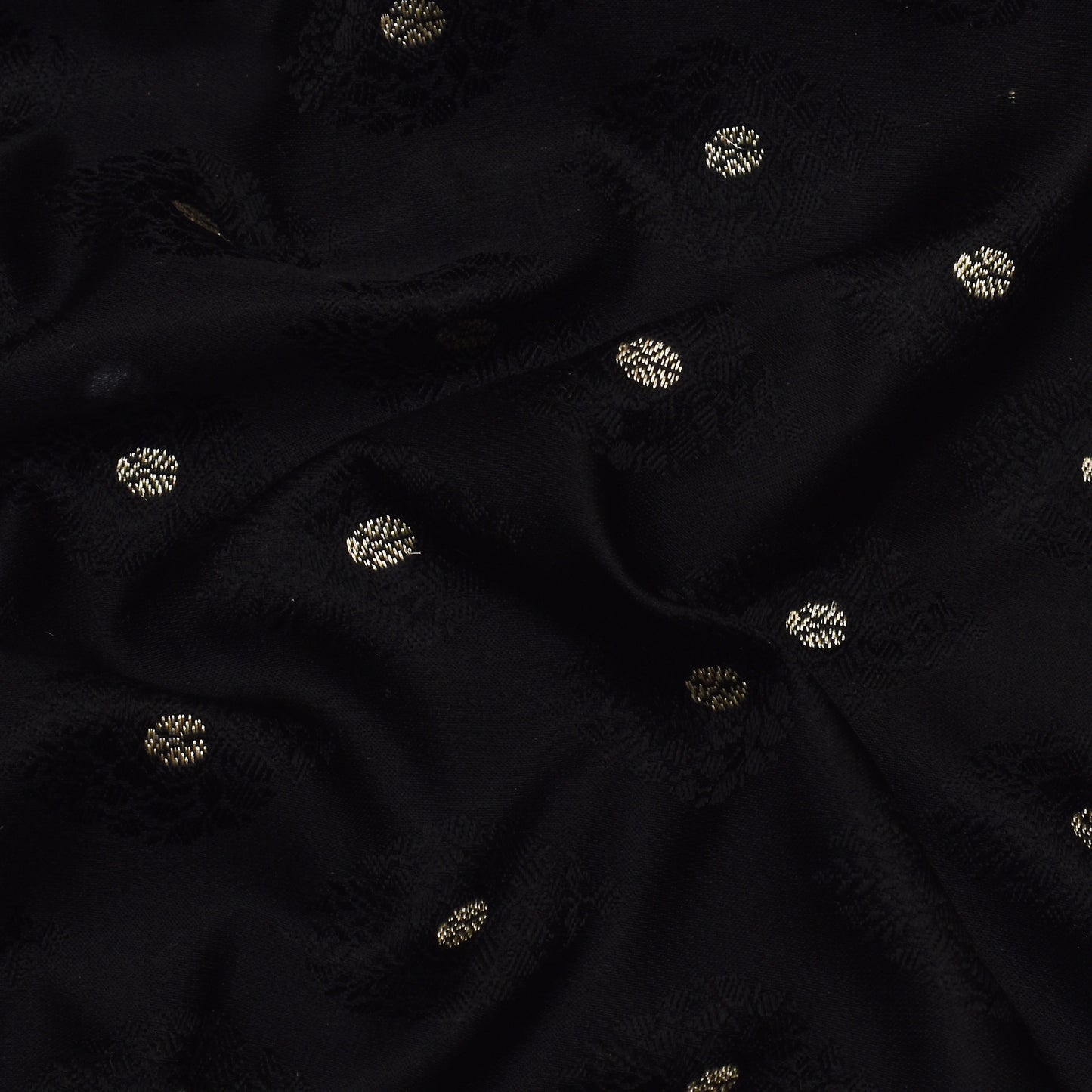 Black Color  Brocade Fabric
