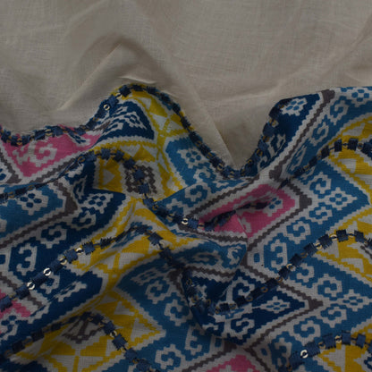 Multi Colored Kora Cotton Plazo Fabric