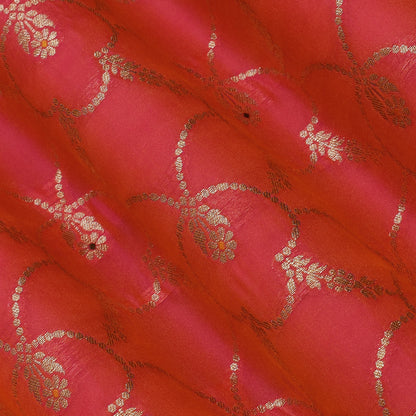 Pink Color Katan Meena Brocade Fabric