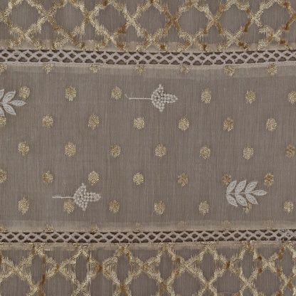 Cream Color Chanderi Embroidery Fabric