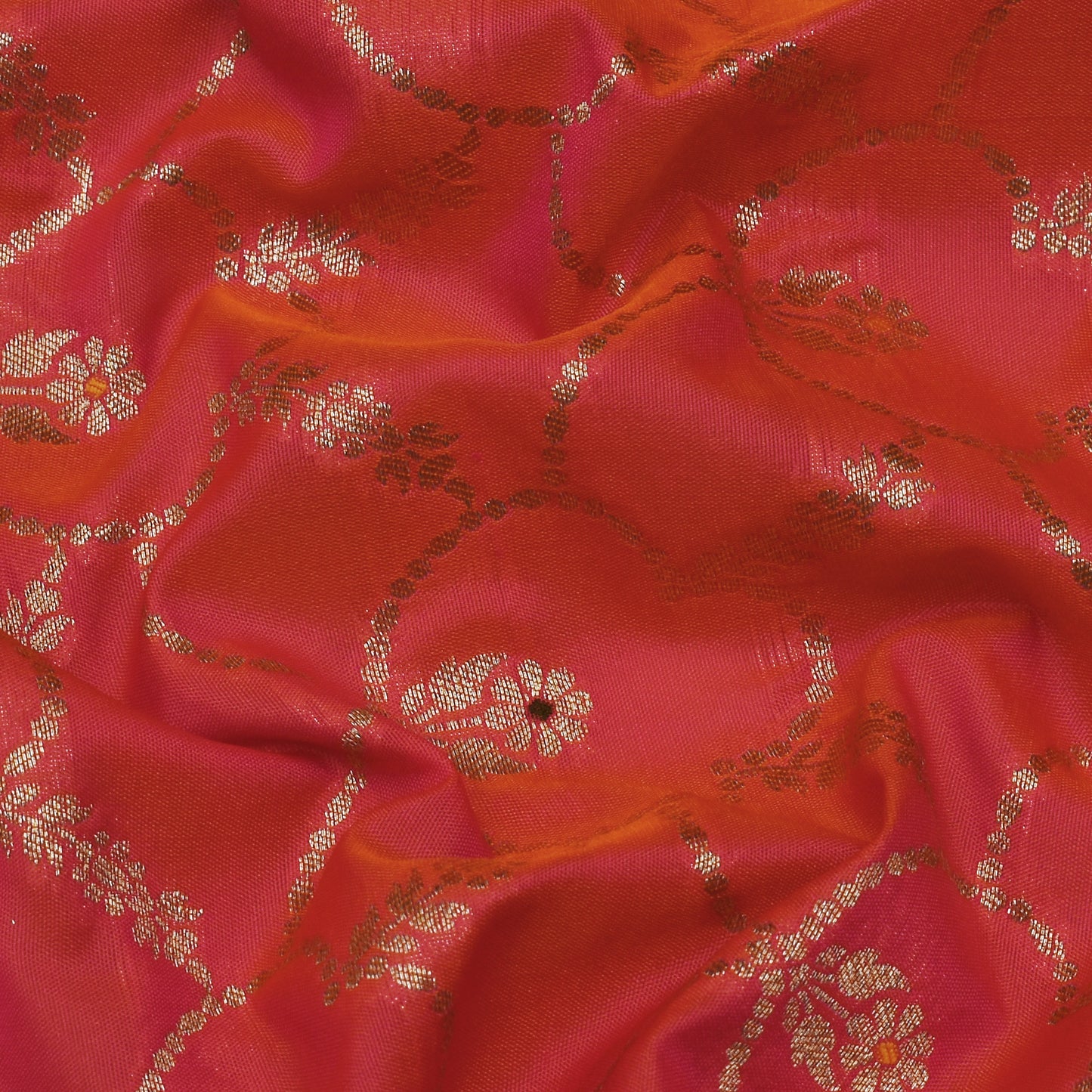 Pink Color Katan Meena Brocade Fabric