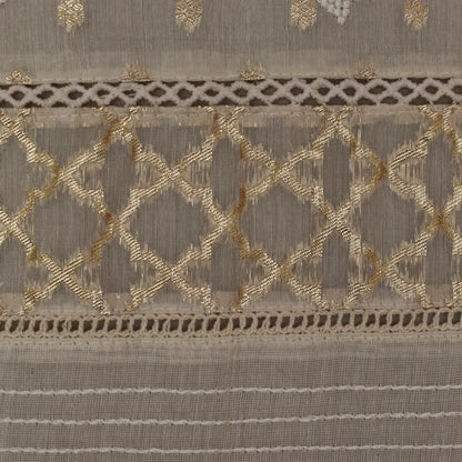 Cream Color Chanderi Embroidery Fabric